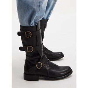 FIORENTINI + BAKER LEATHER BUCKLE BOOTS ITALY Women's SIZE  EU 38  US 7.5